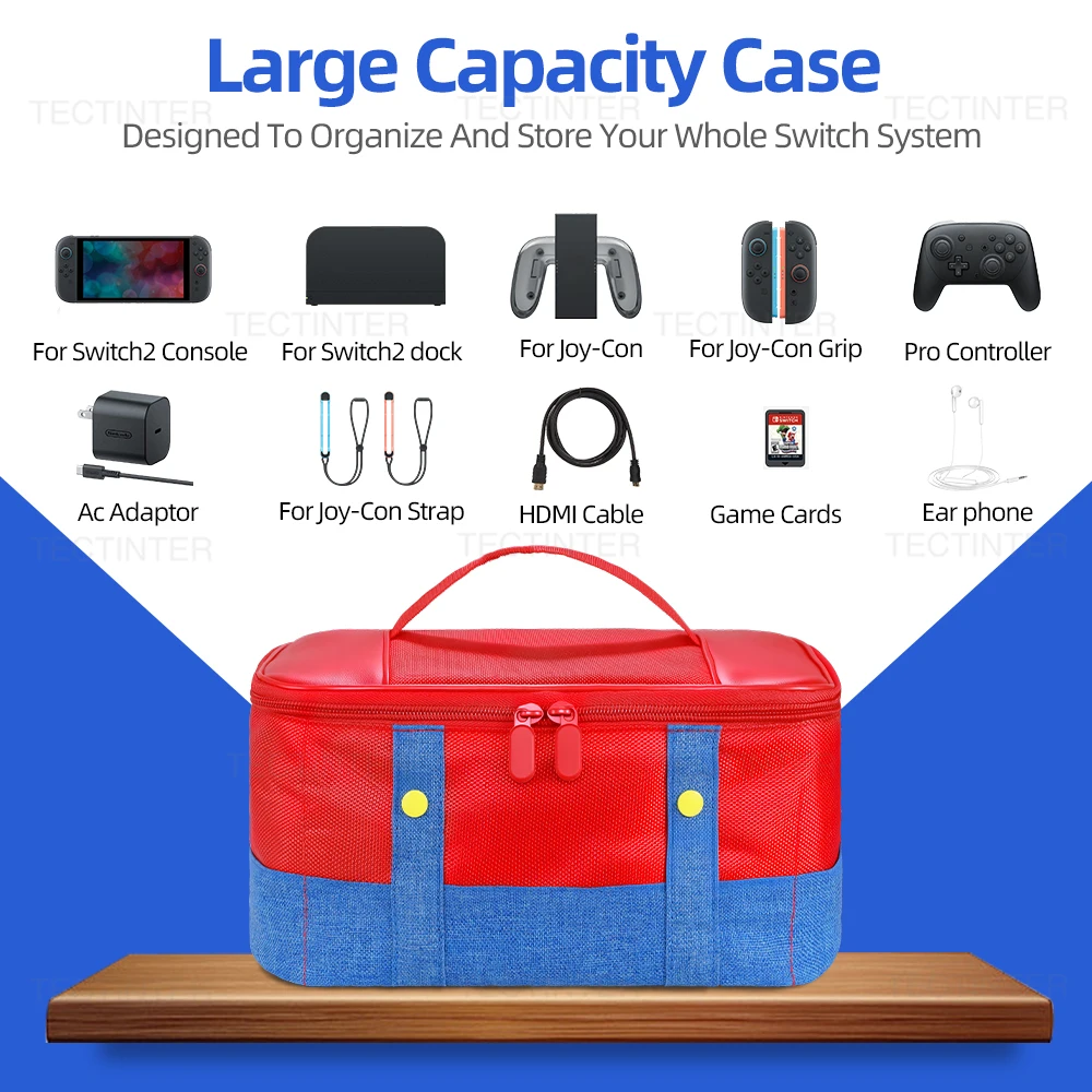 Funda protectora de transporte grande para Nintendo Switch 2, consola Pro, bolsa de almacenamiento de viaje para accesorios de interruptor - imagen 3