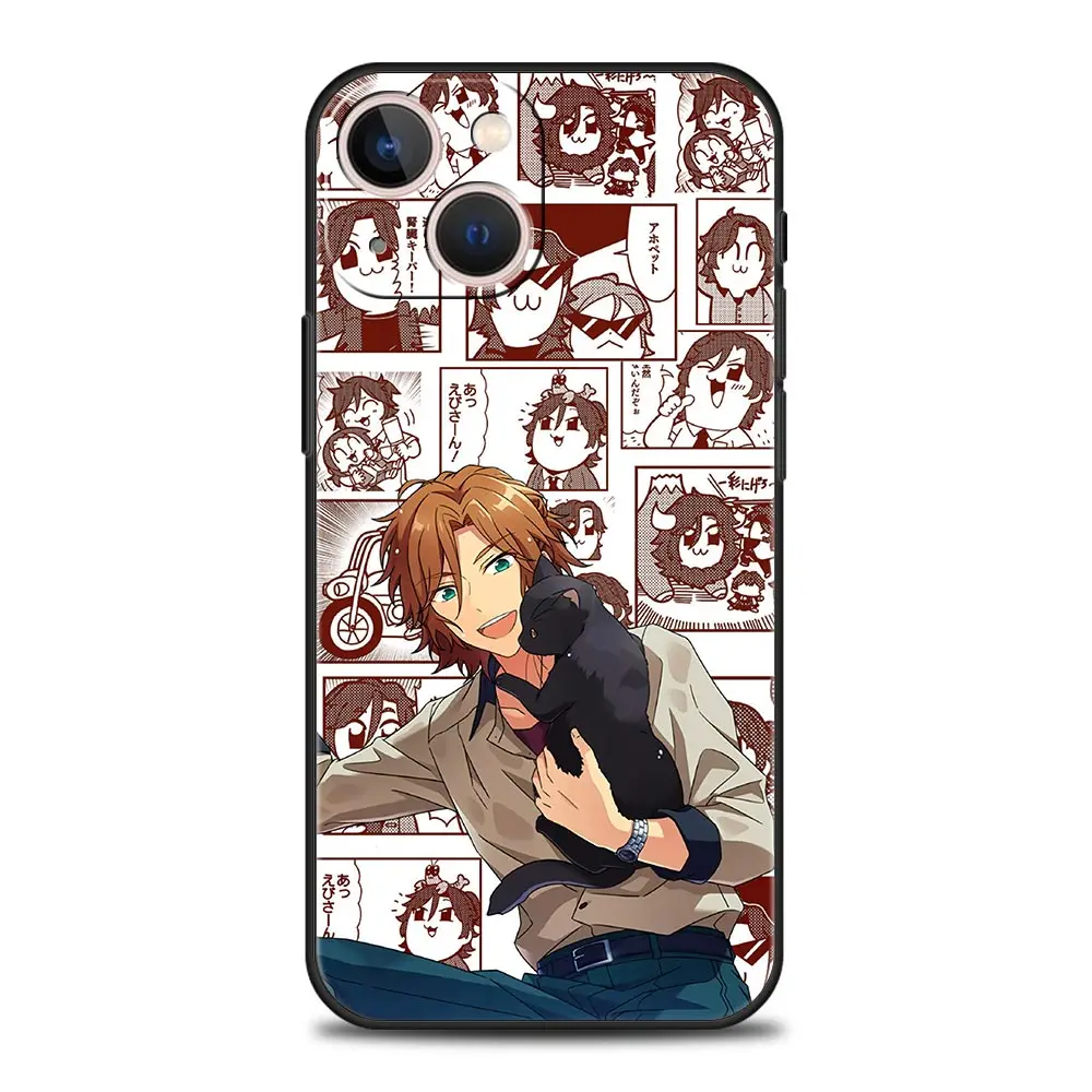 Funda de teléfono de lujo con conjunto de estrellas de dibujos animados para iPhone 15 13 14 12 11 Pro MAX XR X SE XS 7 8 Plus, funda protectora negra de silicona - imagen 2