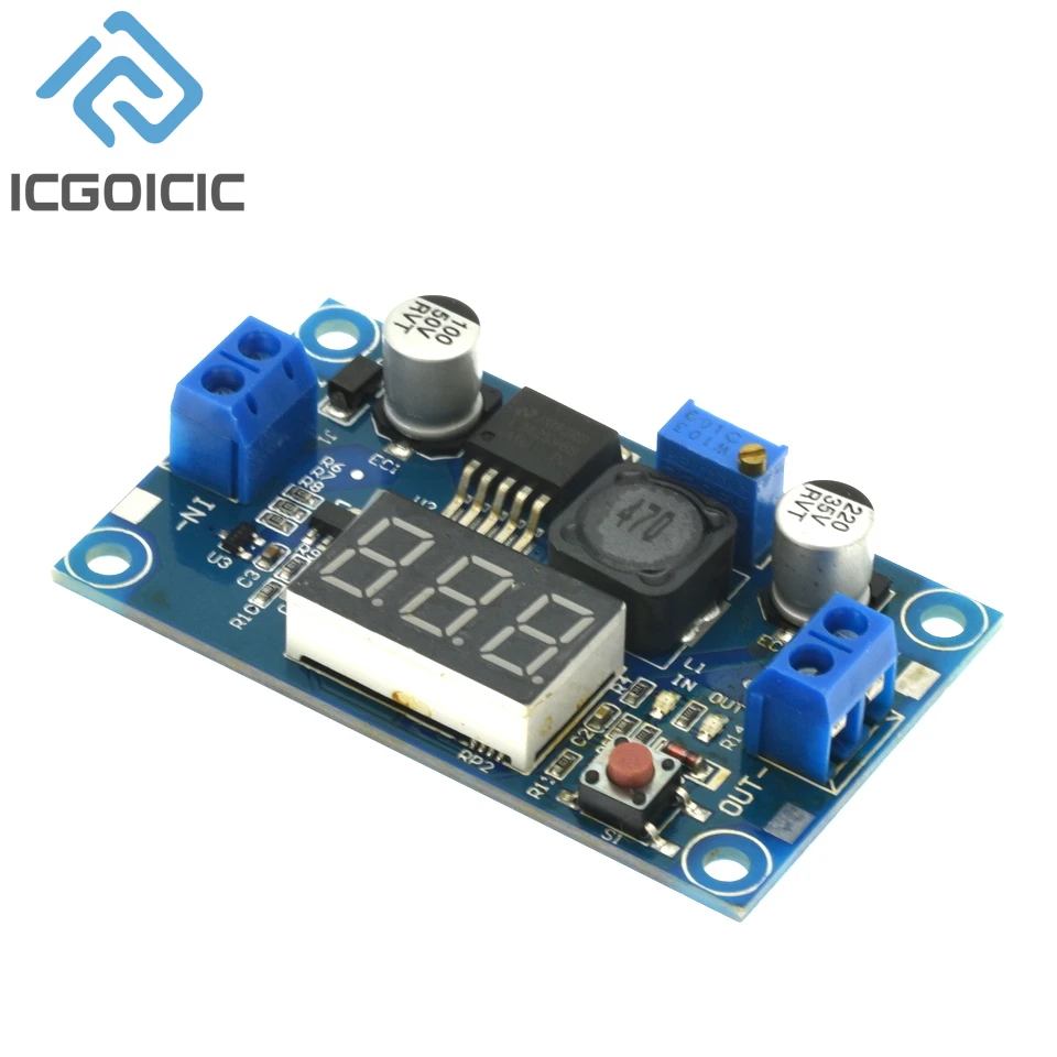 LM2596 DC convertidor reductor regulador de voltaje pantalla LED voltímetro 4,0 ~ 40 a 1,3-37V adaptador Buck fuente de alimentación ajustable