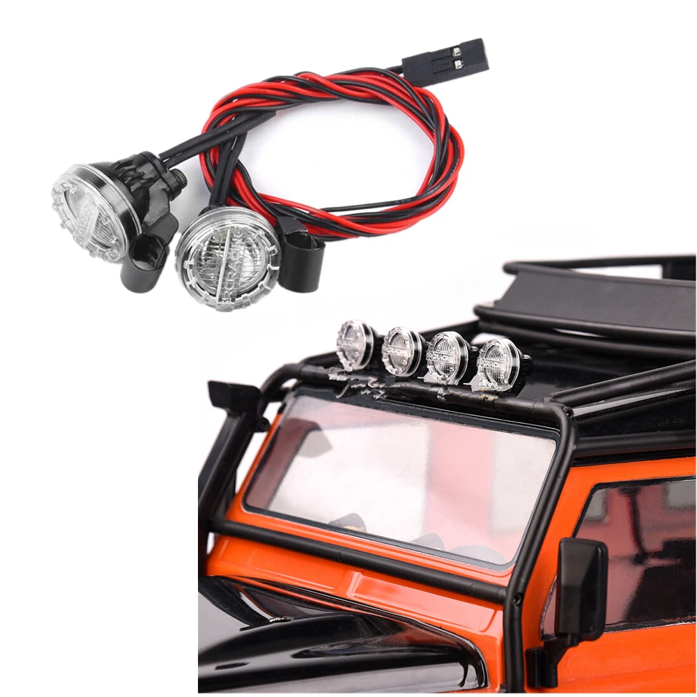 2 uds foco LED faros luz de techo 16mm para Axial TRX4 SCX10 1/10 1/8 coche trepador de control remoto accesorios 3V-7,4 V lámpara blanca - imagen 3