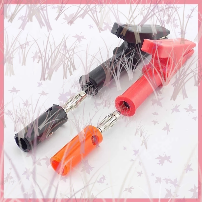 Conector de clavija Banana de 4mm, Clip de cocodrilo de 10mm, prueba de sonda, Cable eléctrico de Color negro y rojo, enchufe de cocodrilo, Clips de cocodrilo aislados - imagen 3