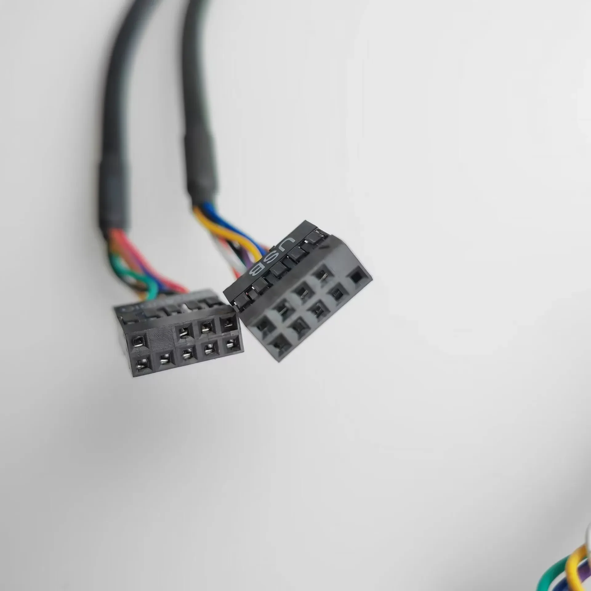 50cm 2 puertos Dual USB 2,0 9 pines 3,5mm HD Audio soporte interfaz placa base Cable de extensión chasis Panel frontal 65x23mm - imagen 4