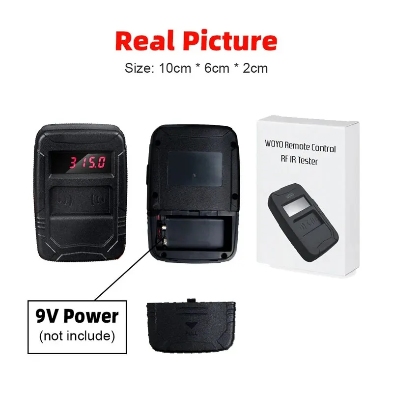 WOYO 10-1000MHZ para todos los detectores de Control remoto del probador de frecuencia de llaves de coche, herramientas de inspección remota de TV de puerta IR RF, 315,433,868MHZ - imagen 5