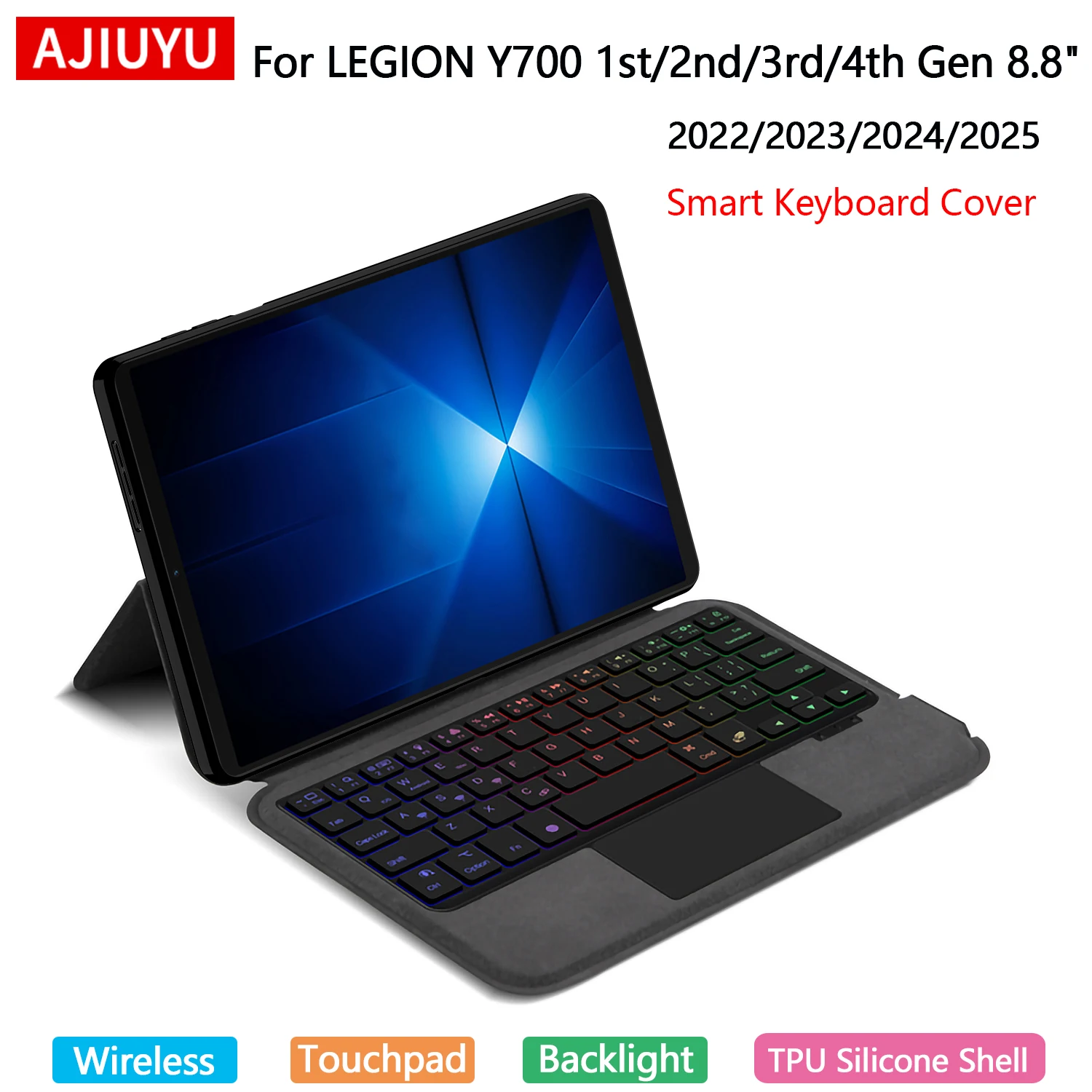 Teclado mágico para Lenovo Legion Y700 4. ° 3. a 2. a 1a generación, tableta para juegos de 8,8 pulgadas, funda inteligente, teclado táctil inalámbrico