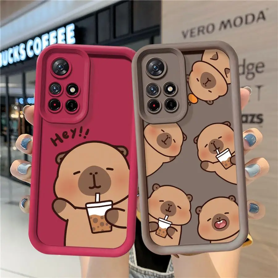 Funda suave de TPU con capibara de dibujos animados para Xiaomi Redmi 14C A2 A1 Plus 9T 10A 13C 12C A3 A5 10C 9A 9C