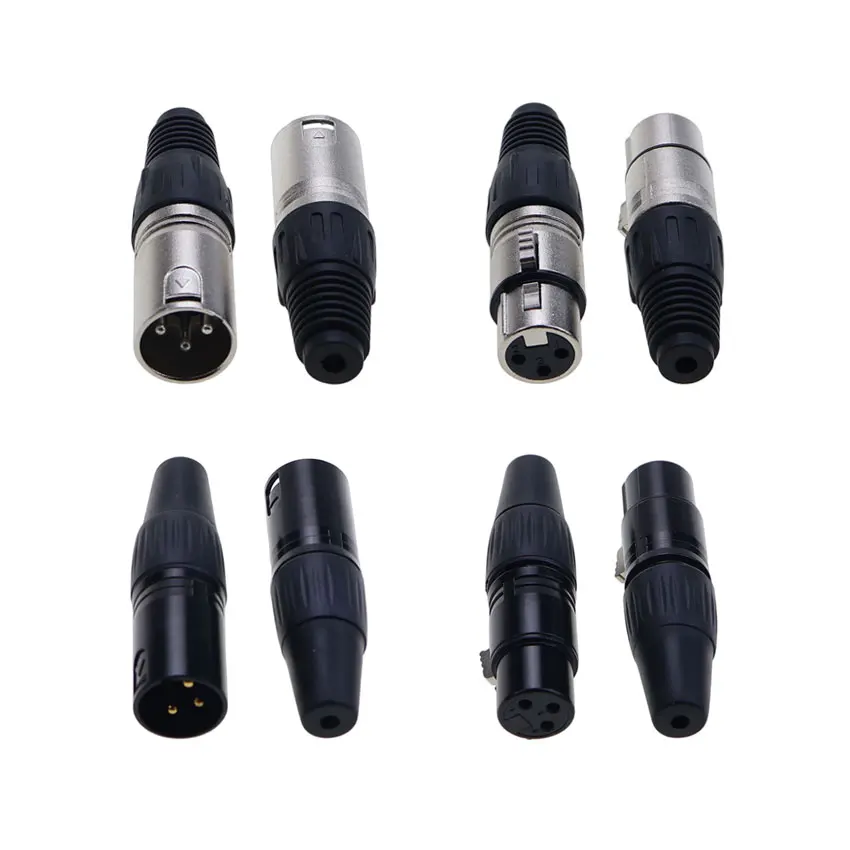 YuXi XLR conector Jack de montaje en Panel macho hembra de 3 pines enchufe de contacto de cobre micrófono enchufe de Cable de Audio - imagen 5