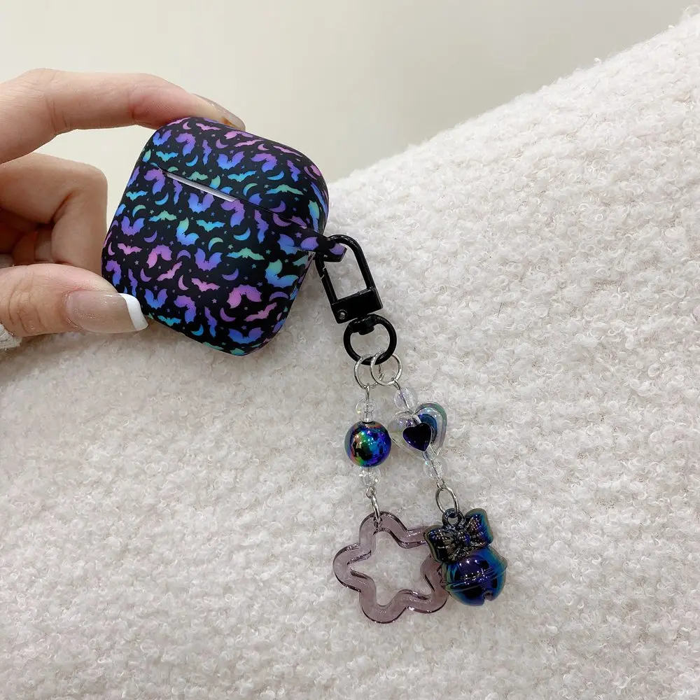 Funda de auriculares Moon Bat Ghost a la moda para Airpods Pro 2, llavero de estrella colorida, funda protectora para auriculares para AirPods 4 3 2 1 - imagen 4