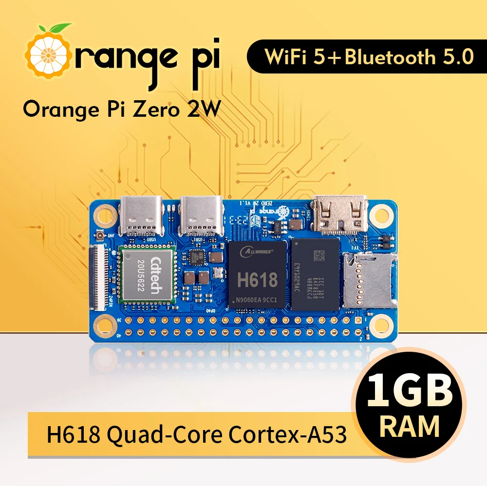 Orange Pi-Mini PC Zero, 2 W, 1GB, 1,5 GB, 2GB, 4GB, Allwinner H618, Allwinner H618, Quad-core, Cortex-A53, con Wi-Fi5 + BT5.0, compatible con BLE - imagen 2