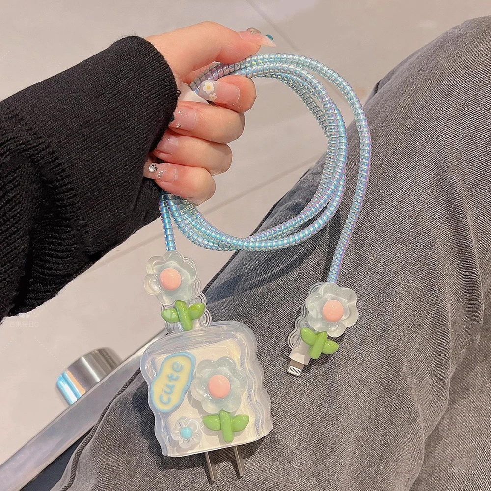 Funda protectora de Cable de cargador de Iphone para iPhone 15, 14, 13 Pro Max, 18W, 20W, funda para cabezal de cargador de UE y EE. UU., protección enrolladora de Cable - imagen 3