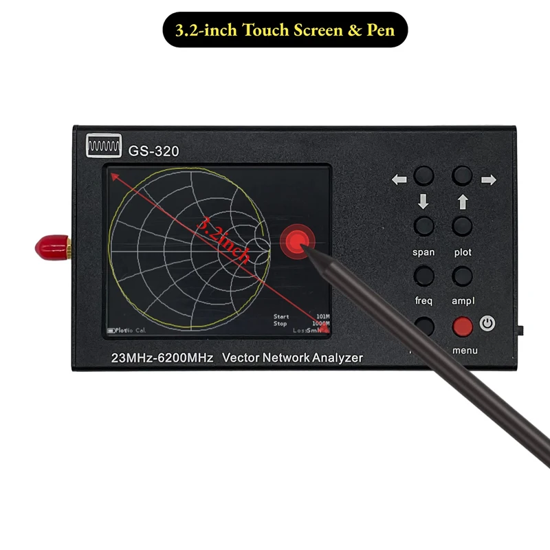GS-320 Analizador de red vectorial portátil VNA Bluetooth/WiFi/5,8G Cable de prueba de antena ubicación de fallos tabla Smith - imagen 2