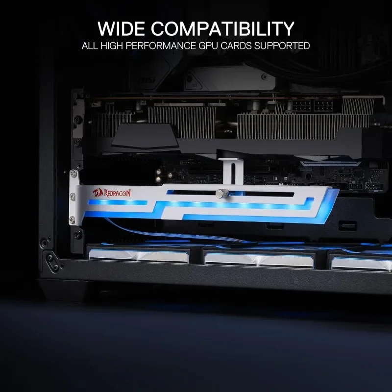 Soporte Redragon GCP03 ARGB GPU, soporte para tarjeta gráfica ARGB de 5V y 3 pines, soporte para tarjeta de vídeo, soporte de altura de longitud - imagen 2