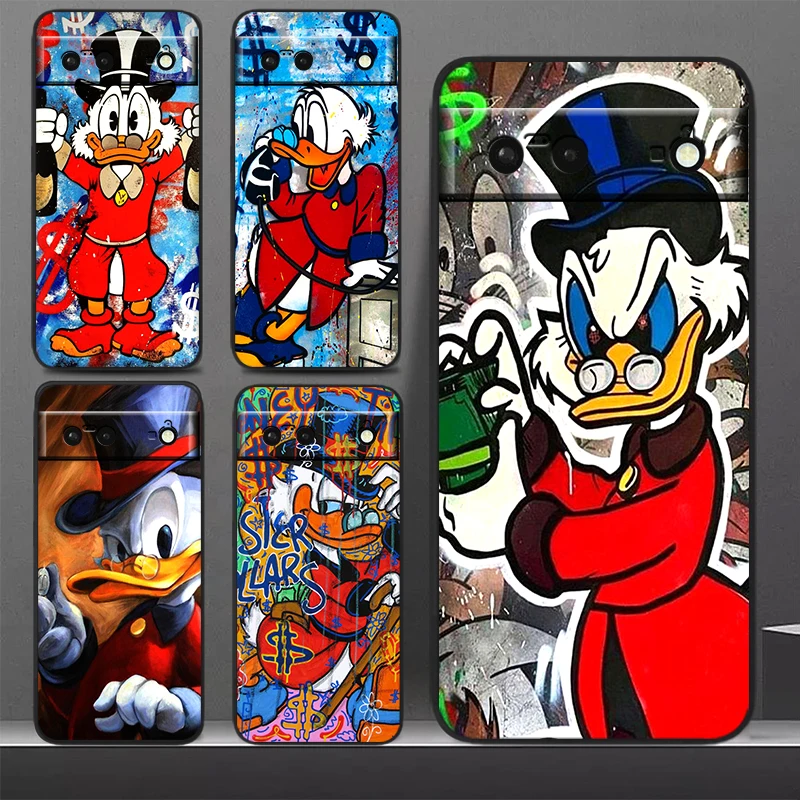 McDuck-funda de teléfono suave para Google Pixel 8, 7 Pro, 6 Pro, 6A, 5A, 5, 4, 4A, XL, 5G, color negro
