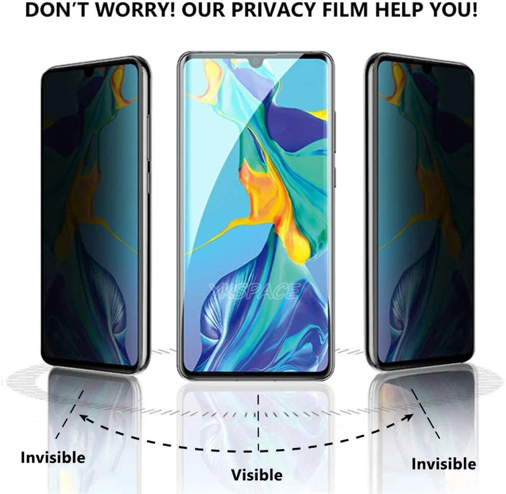 Protector de pantalla de privacidad antiespía, pegamento completo líquido UV para Huawei Nova 7 8 9 10 11 P30 P40 P50 P60 Pro, vidrio templado artístico - imagen 4