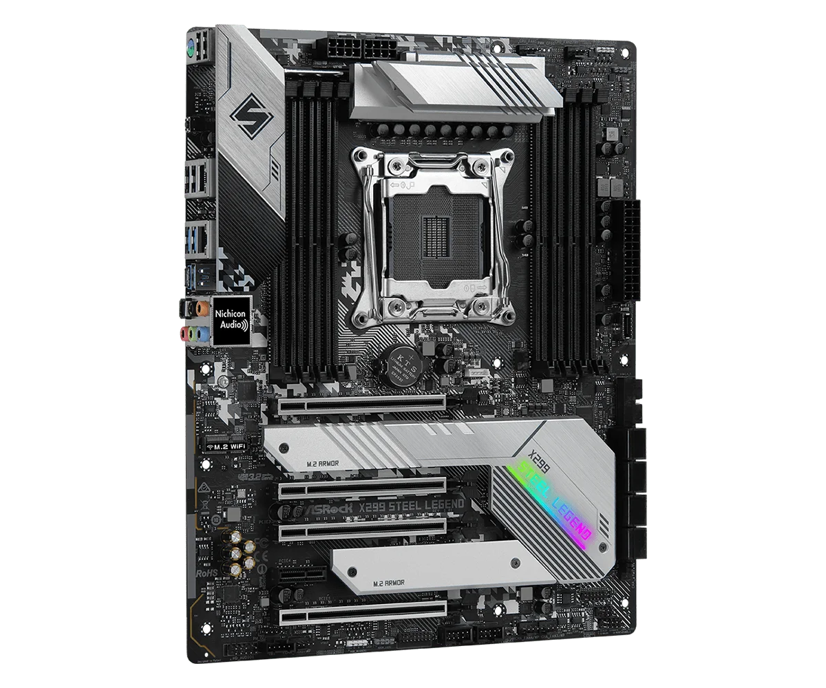 Placa base ASRock X299 X299 STEEL LEGEND LGA 2066 DDR4 256GB PCIe 3,0 i9-9960X i9-9920 i9-9820X i7-7800X 7900X Ultra M.2 ATX - imagen 4