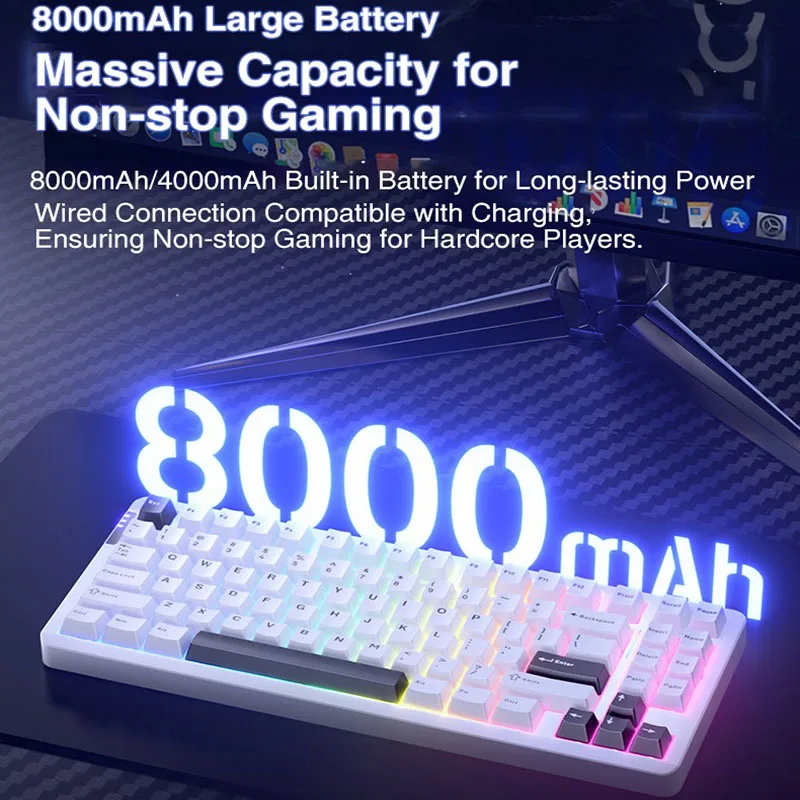 LEOBOG Hi86 Teclado mecánico personalizado de aluminio junta inalámbrica multimodo Teclado para juegos programable 75% retroiluminado RGB 8000mAh - imagen 4