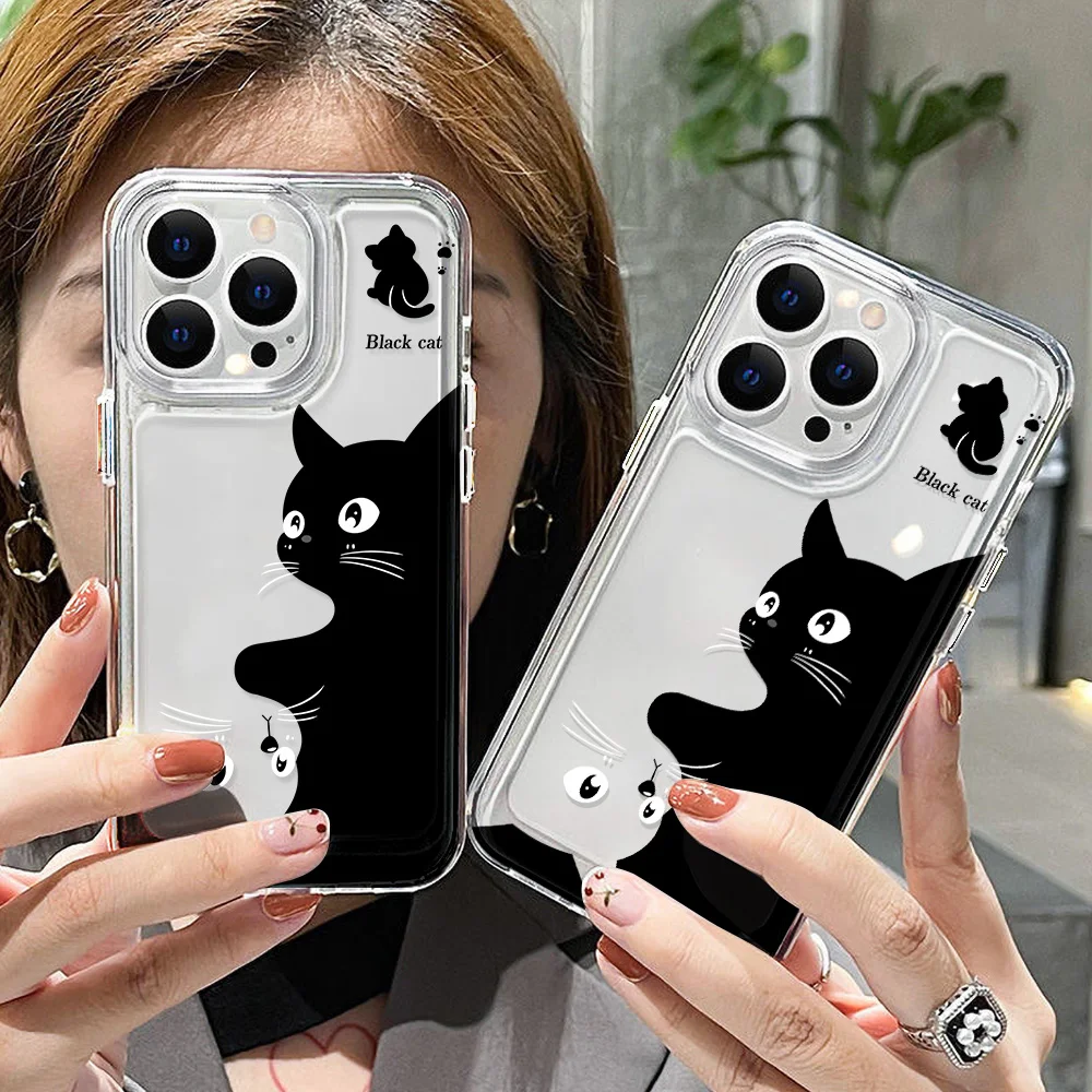 Funda de teléfono para Samsung Galaxy A05 A56 5G A55 A54 A16 A15 A36 A06 A05s S24 Ultra S25 Plus S23 S22 S21 S20 FE funda de silicona para gato - imagen 3