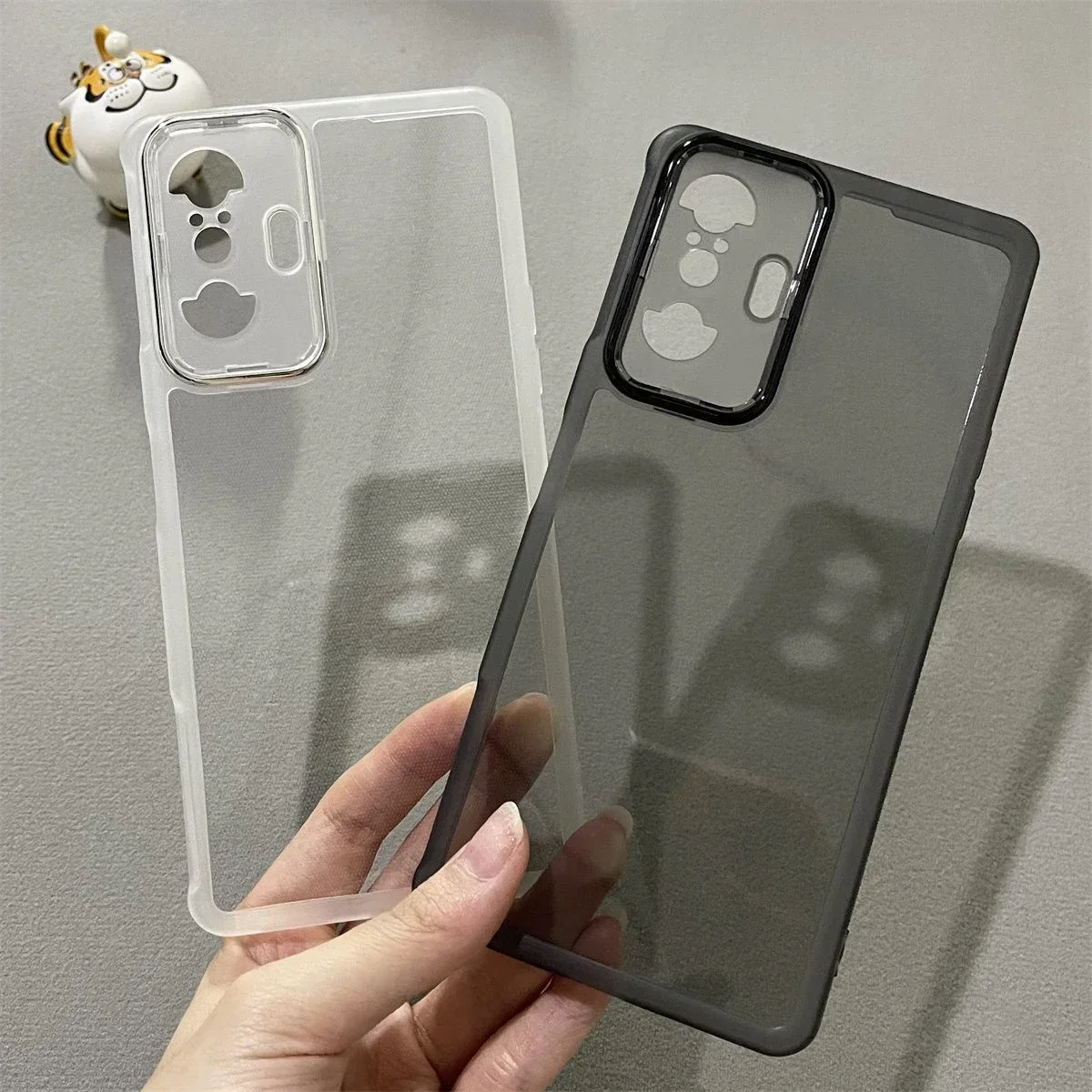 Funda de teléfono de lujo para Xiaomi Poco F3 GT F3GT 5G, cubierta completa de silicona transparente suave, película de lente de vidrio acrílico de protección, cubierta Original - imagen 4