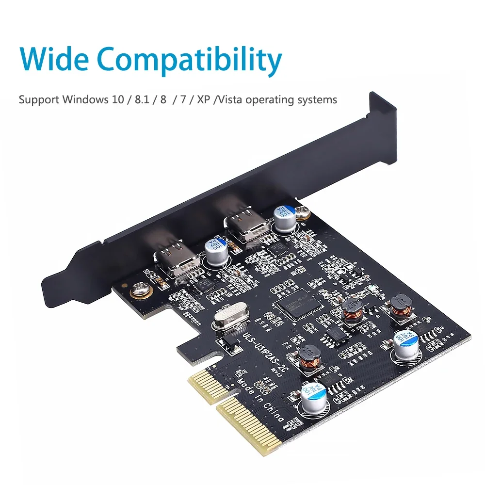 PCIE 4X a USB 3,1 Gen2 10Gbps 2 puertos tipo C adaptador pci-express convertidor tarjeta de expansión Chip ASM1142 para ordenador portátil Dual Typc-c - imagen 4
