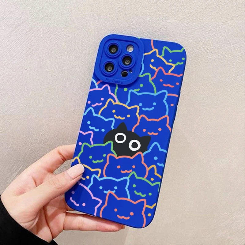 Funda de teléfono con estampado de gato negro para Samsung A56 5G, fundas Galaxy A36 A16 A35 A55 A34 A54 A53 A33 S25 Ultra S24 FE S23 Plus S22 - imagen 4
