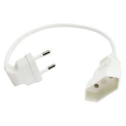 Cable de alimentación europeo 2 pines macho-hembra 90° para UPS/PDU