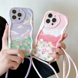 Funda con cordón y correa cruzada para móvil, carcasa suave para Redmi 13, 13C, 12, 12C, A3, A1, A2 Plus, 10, 10C, Xiaomi 13T, Poco X6, C65, M6 Pro, 11 Lite