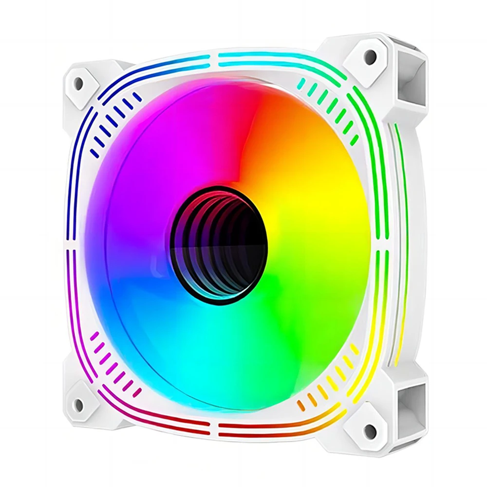 TEUCER Prism-2 1 ventilador con cubierta ARGB/3 piezas, 120 mm PWM 800-1600 RPM 5 V 3 pines RGB ventilador de refrigeración para PC para juegos - imagen 2