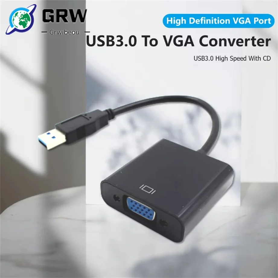 Adaptador de pantalla de vídeo USB 3,0 a VGA de alta velocidad, convertidor multipantalla de 1080P, Cable de vídeo para proyector, portátil, Monitor, PC y TV - imagen 2