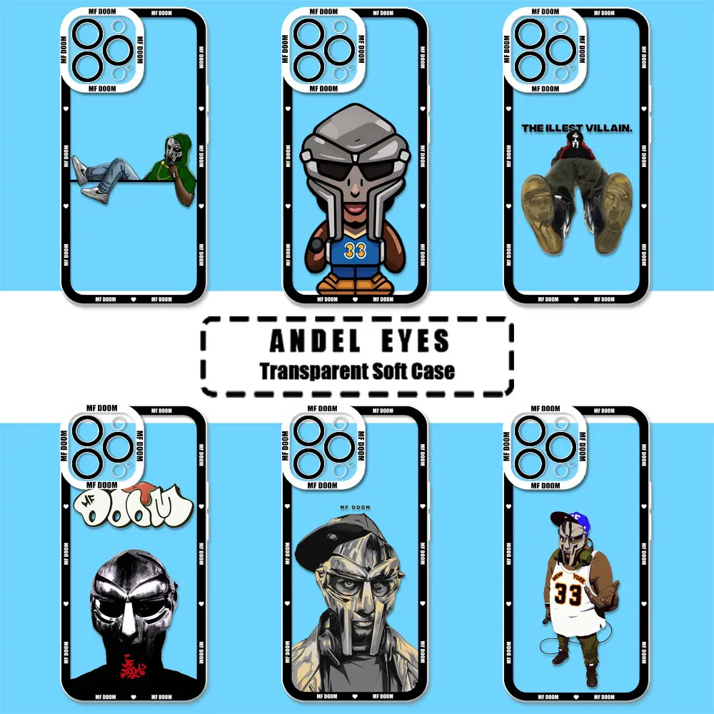 MF DOOM funda de teléfono rapero para Redmi Note 13, 12, 11 Pro Plus, 12S, 11T, 11S, 10, 10S, 9, 9S, 8T, 8 Pro Max, funda transparente suave, Cqoue