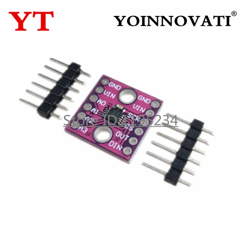 Placa de desarrollo ADS1118 ADC de 4 canales, placa de desarrollo de módulo de comunicación ADC de 16 bits DC2-5.5V de alta precisión