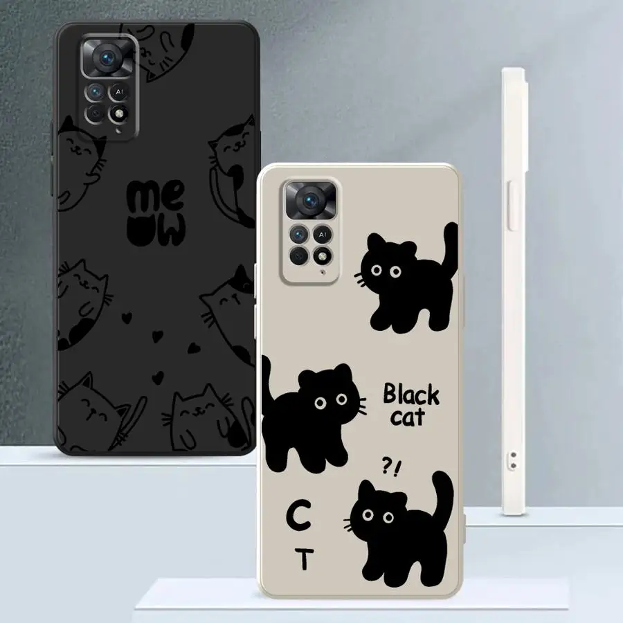 Funda de teléfono con bonito gato para Xiaomi Redmi Note 13 12 ProPlus 11s 10Lite 10 14 Pro Plus 10 11 Pro 12s, funda suave