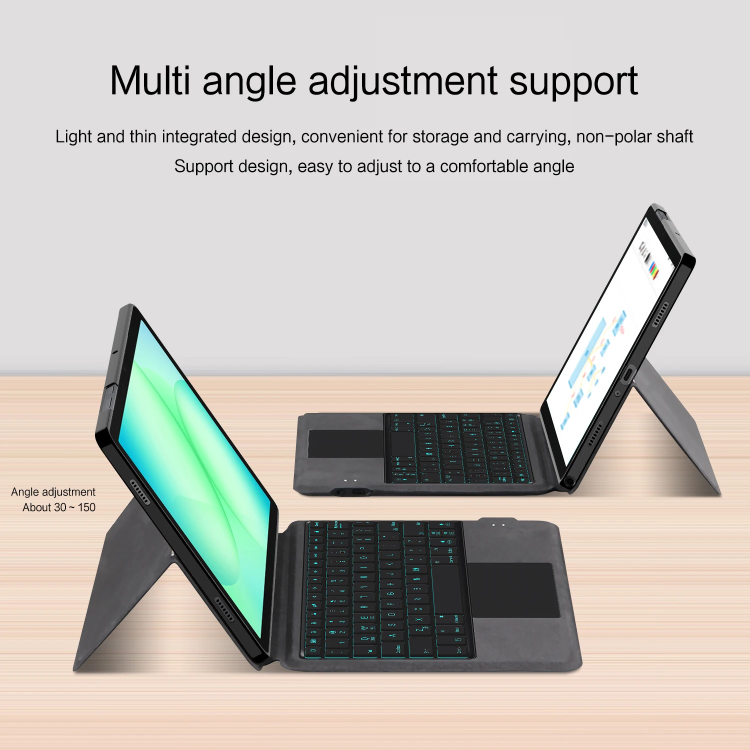 Funda con teclado para Samsung Galaxy Tab A11 Plus 2025 SM-X230, funda para tableta de 11 pulgadas, funda para teclado inteligente mágico, retroiluminación con panel táctil - imagen 2