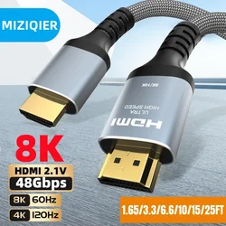 MIZIQIER Cable HDMI 2.1 8K trenzado, 4K a 120 Hz