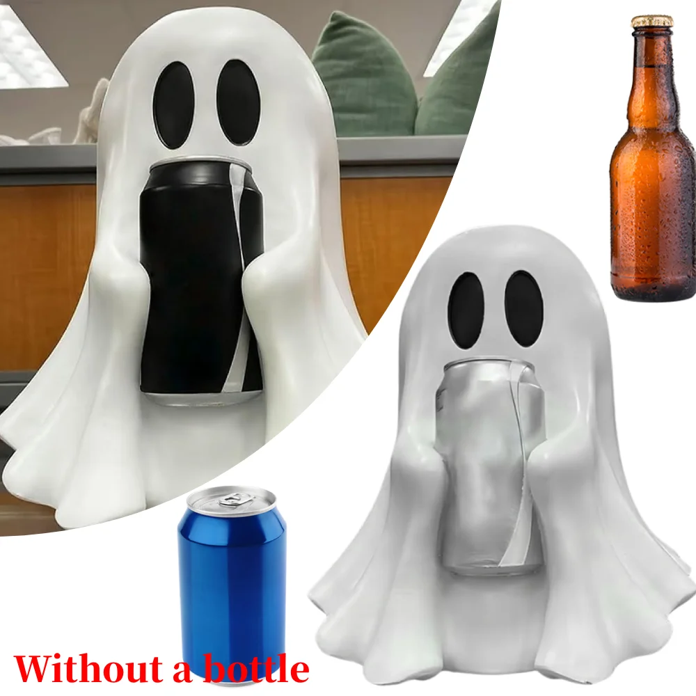 Soporte para latas de fantasma de Halloween, soporte para bebidas de resina espeluznante, bonito soporte para bebidas fantasma, soporte para bebidas fantasma para decoración interior del hogar - imagen 2