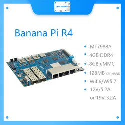 Banana Pi BPI R4 Placa Router WiFi 7 MT7988A