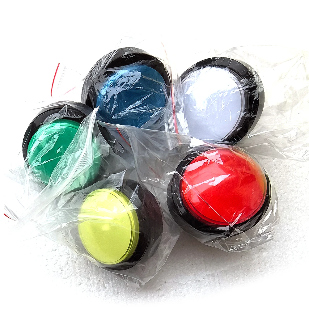 Interruptor de botón iluminado LED convexo redondo de 60mm DC5V/12V luz Blub para juego de salón recreativo grúa baloncesto piezas de máquina expendedora - imagen 5