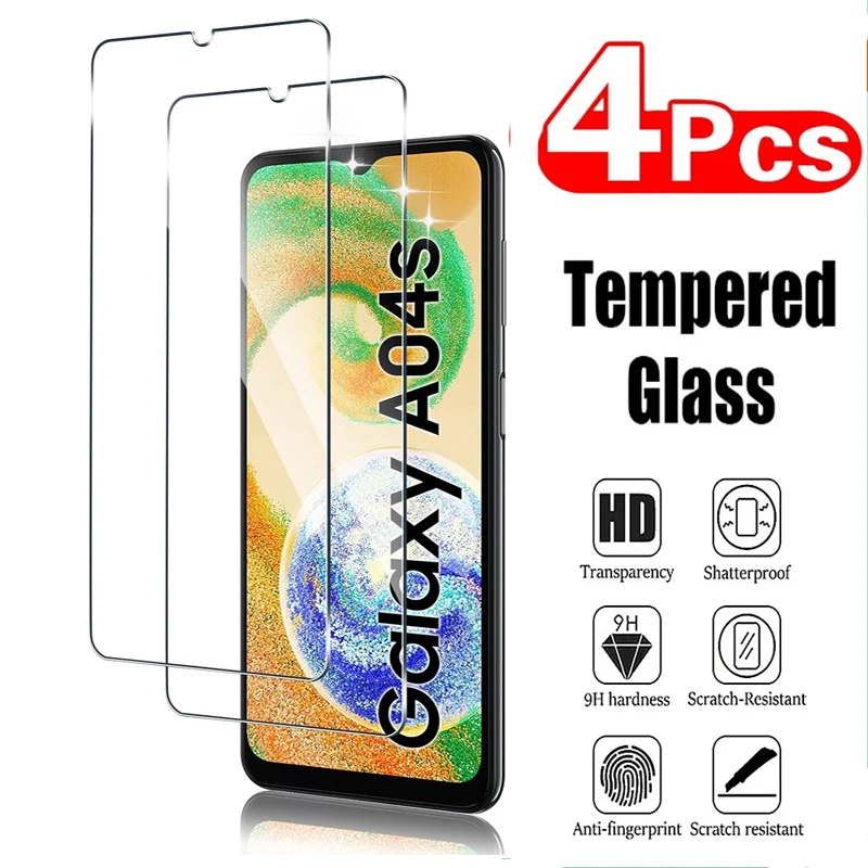 Para Samsung Galaxy A04 A04S A04e A04 Core, película de vidrio templado 9H 2/4 Uds Protector de pantalla HD - imagen 2