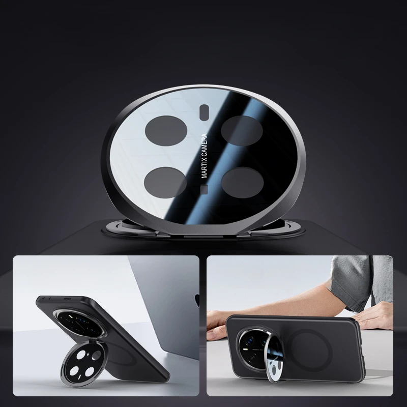 Funda de Metal para soporte de cámara para Honor Magic 7 Pro Magic7 magnética para Magsafe funda protectora con soporte Invisible para Honor Magic7pro - imagen 4