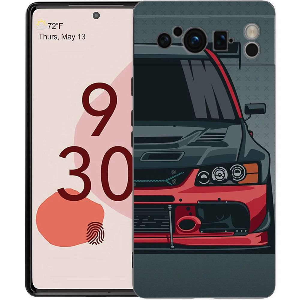 Funda de teléfono deportiva JDM para coche, carcasa de TPU suave para Google Pixel 8 A 7 6 Pro, Pixel 6A, silicona A prueba de golpes, color negro, Japón - imagen 5