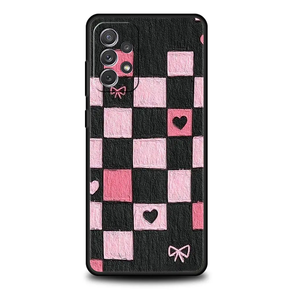 Funda de teléfono con rejilla rosa para Samsung A51 A71 A21S A17 A11 A15 A25 A31 A41 A23 A33 A53 A73 A07 A03S A05S A13 A35 A55 5G - imagen 3