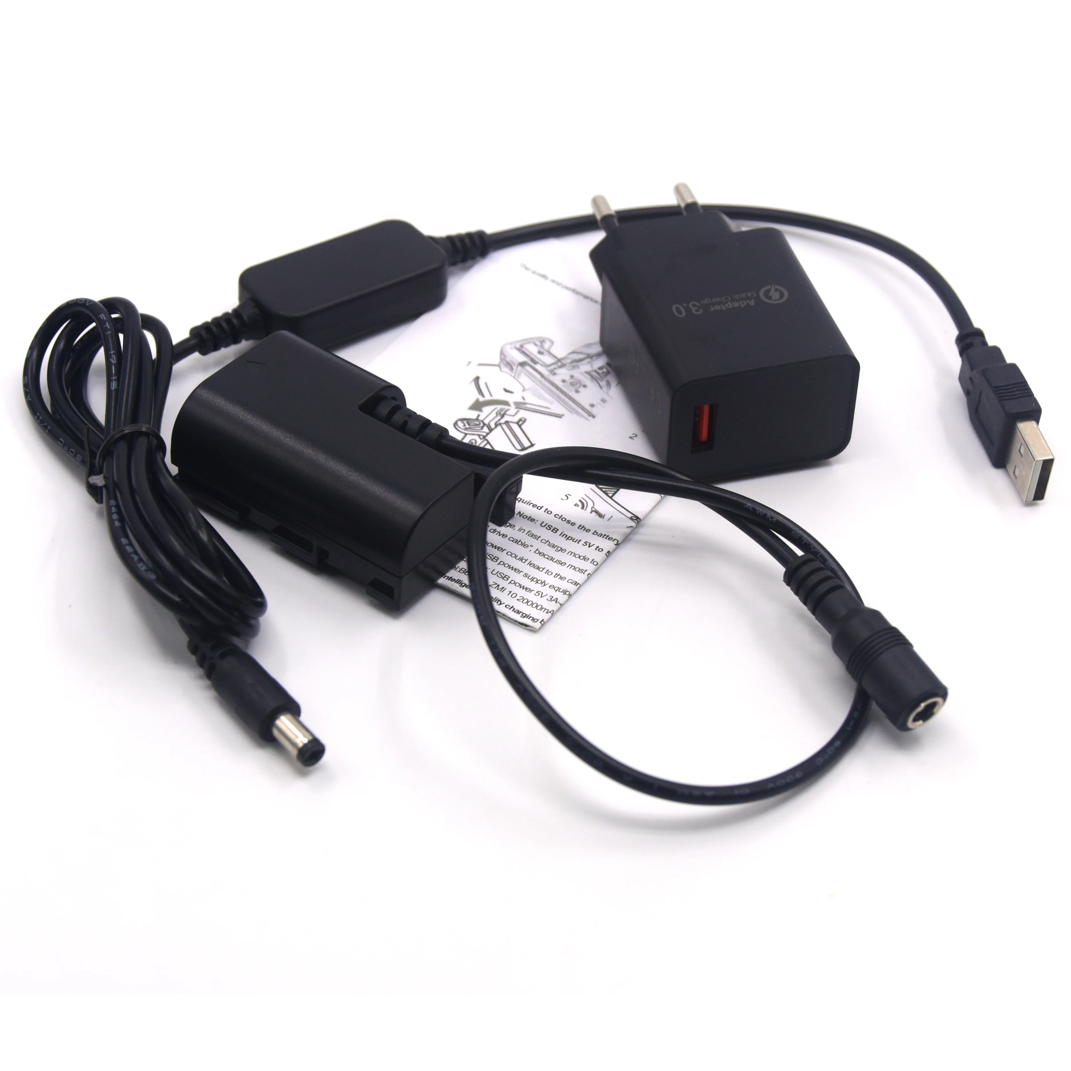 Cargador rápido de 18W + Cable USB-DC + batería ficticia LP E6 acoplador CC de DR-E6 completamente decodificado para Canon EOS 60D 70D 80D 90D R5 7D 5D2 5D3 5D4 - imagen 5