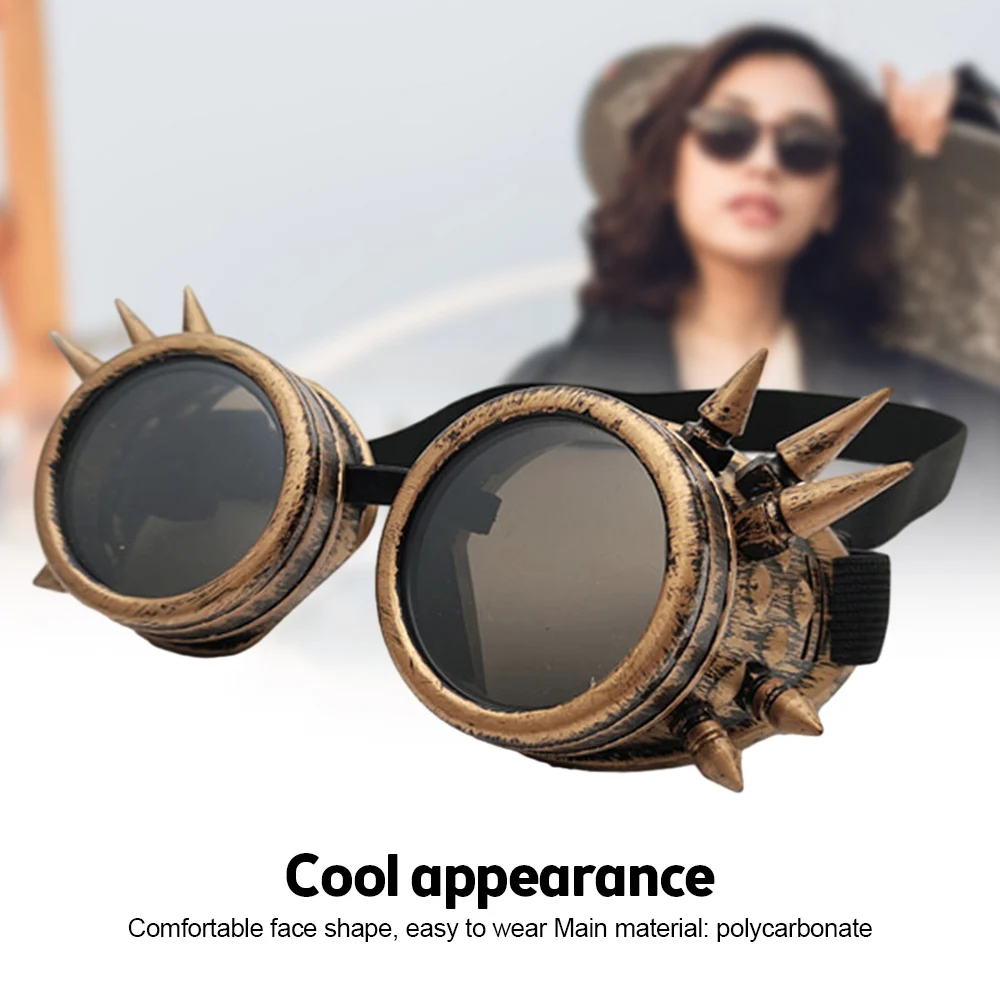 Nuevas gafas Steampunk para soldar, gafas Punk de estilo Vintage, gafas de sol de moda, juego de rol, lentes de cinco colores, artesanía Retro - imagen 2