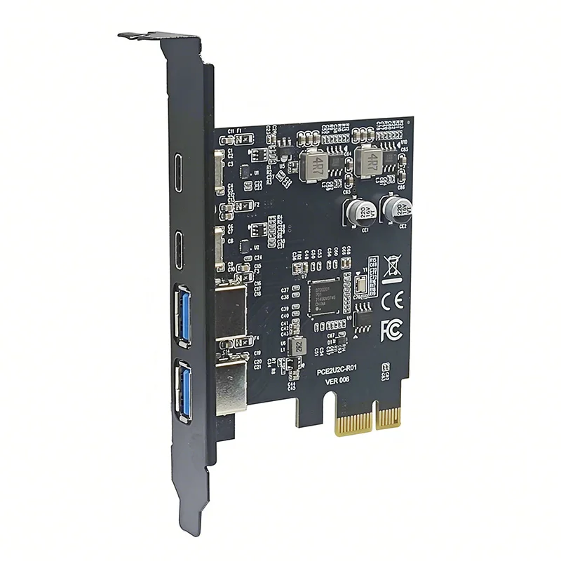 Tarjeta PCI Express de 2 puertos USB-A + 2 puertos USB-C USB3.2 Gen1, tarjeta de expansión PCIE de 5Gbps, adaptador adicional en tarjetas para sistema operativo Windows/Linux - imagen 5