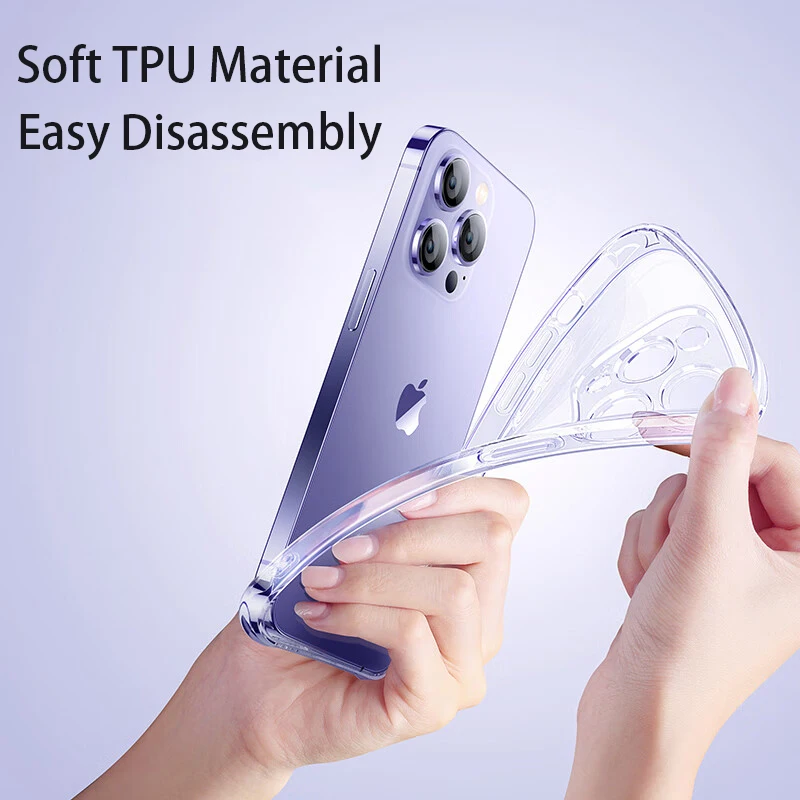Funda de teléfono transparente para iPhone 14, 11, 12, 13, 15 Pro Max, silicona suave para iPhone XS Max XR X 8, 7, 6 Plus, funda trasera transparente - imagen 4