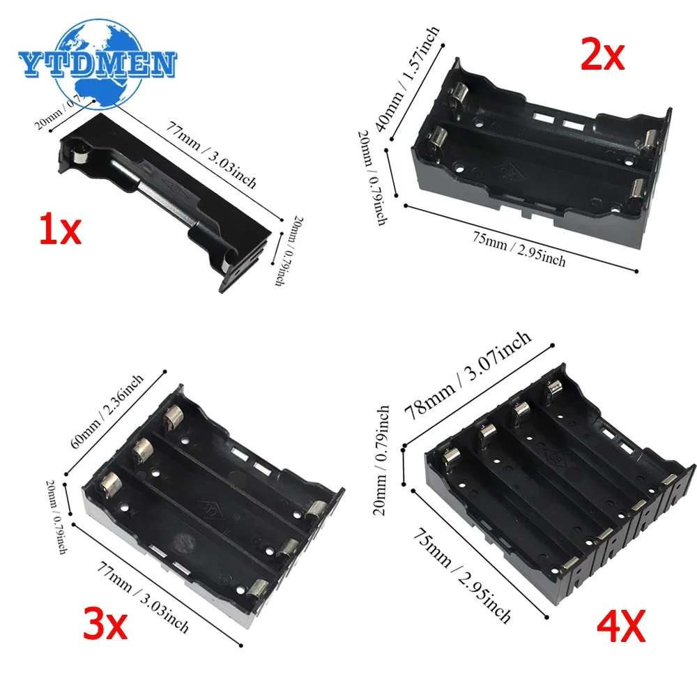 1 Uds 18650 soporte de caja de batería banco de energía caja de almacenamiento de batería de plástico 1X 2X 3X 4X - imagen 3