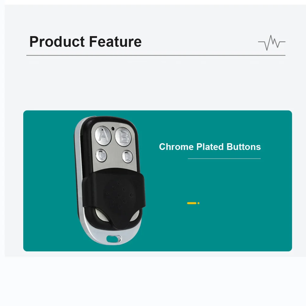 ABCD Wireless RF Remote Control 433 MHz with battery key chain for Electric Gate Garage Door Remote Control Key Fob Controller - imagen 5