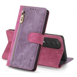 Cartera Cuero Huawei P40 P30 P20 con Cremallera y Soporte RFID