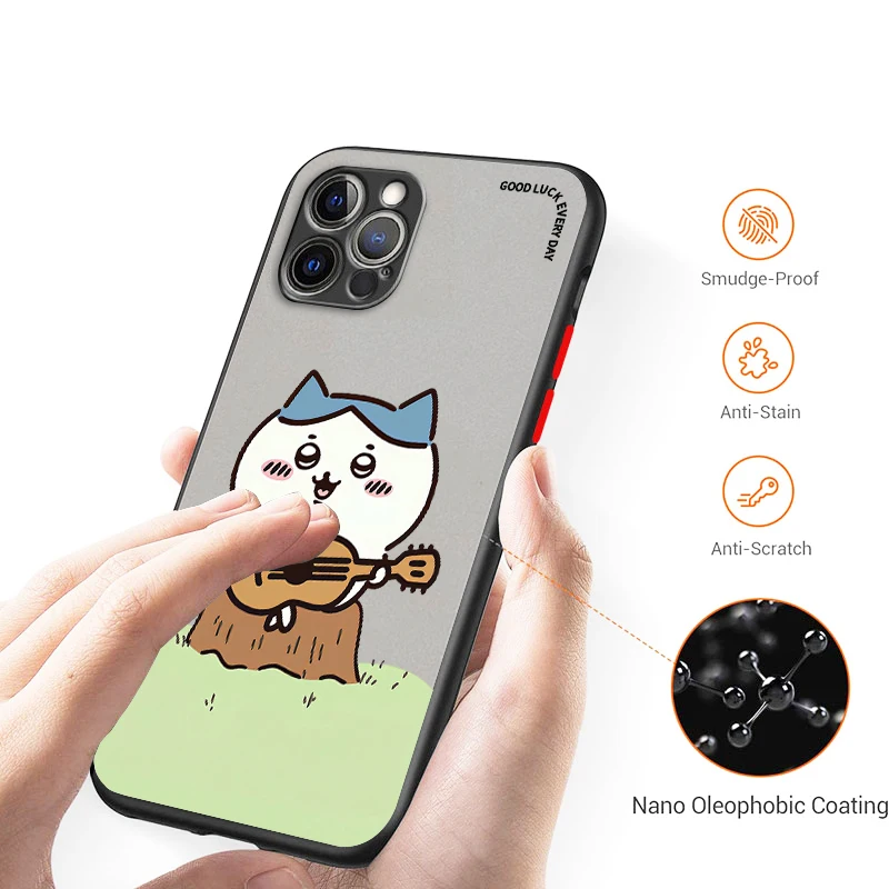 Cartoon C-Chiikawas U-Usagis Frosted Translucent For Apple iPhone 16 15 14 13 12 11 XS XR X Pro Max Plus Mini Cover Phone Case - imagen 3