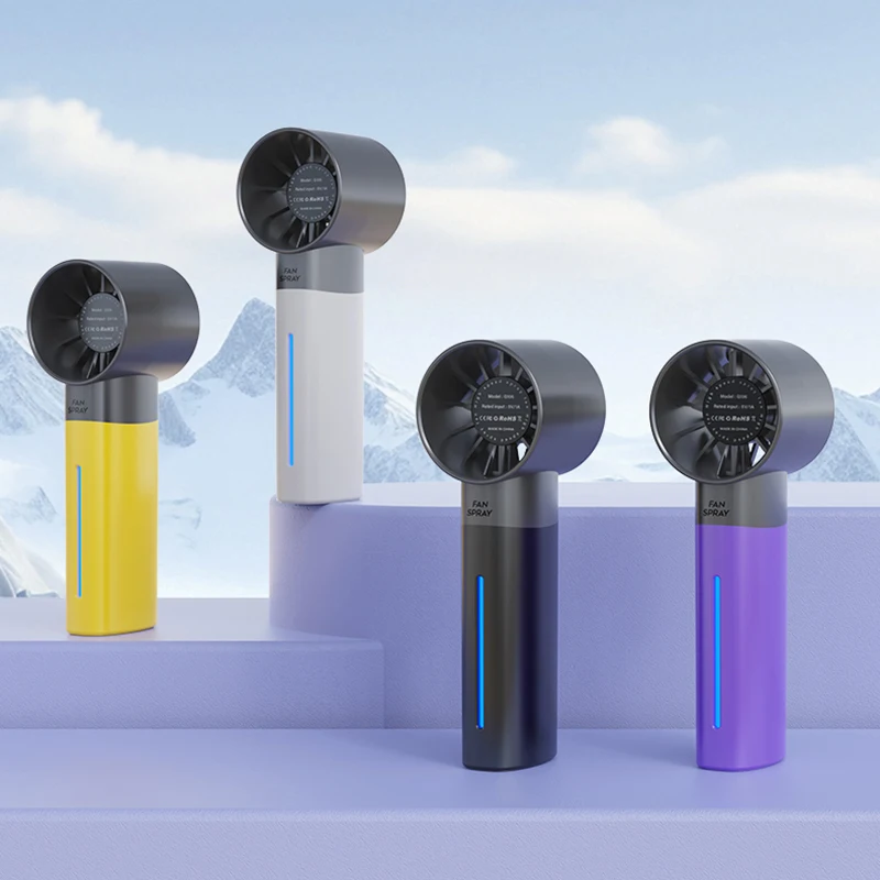Ventilador de pulverización de mano de alta velocidad, Mini ventilador de pulverización portátil recargable por USB para verano, ventilador de niebla de pulverización de agua, miniventilador para exteriores, nuevo