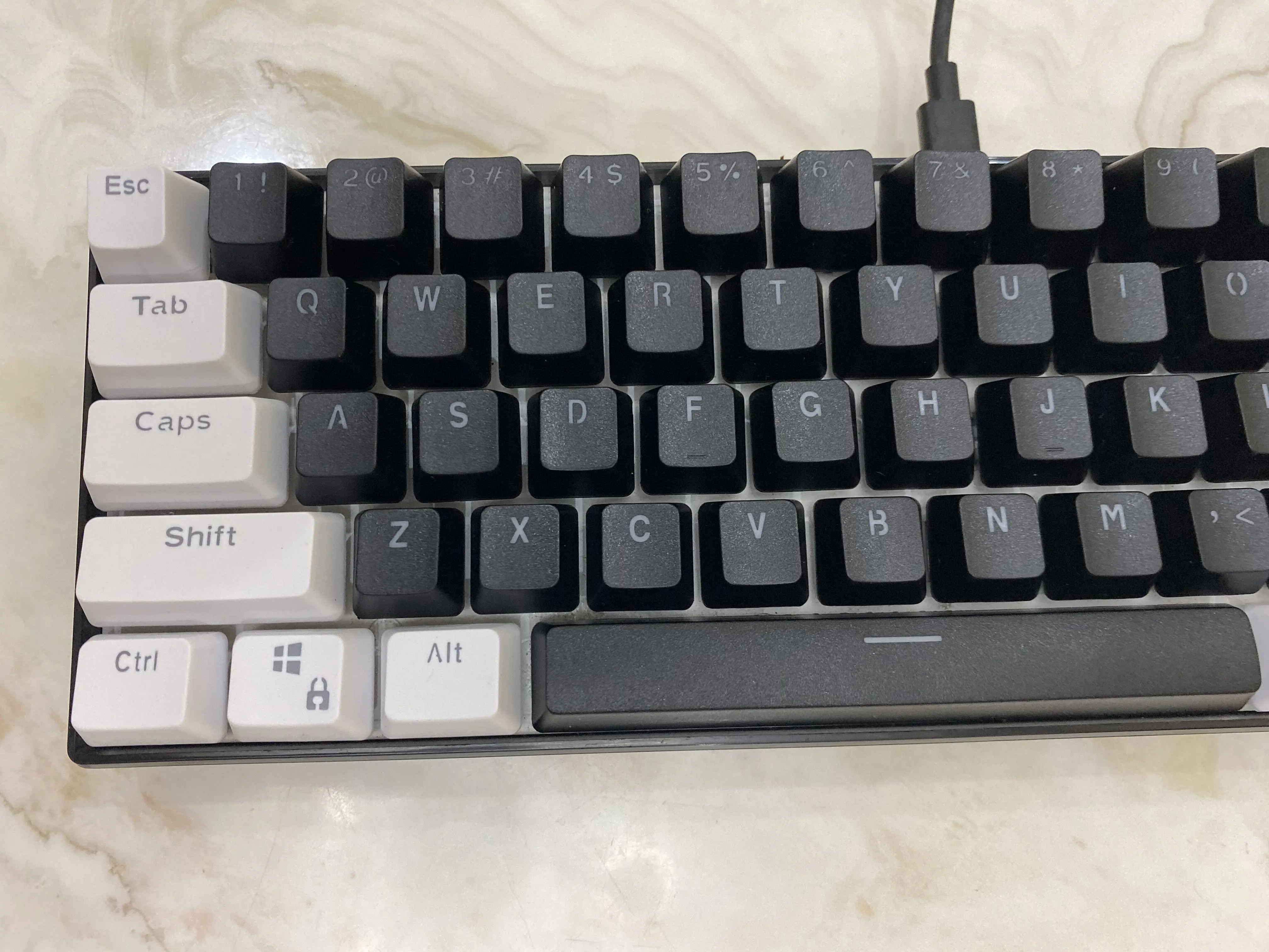 (Solo teclas vendidas) Blanco Negro RK 61 Teclas Material PBT Altura OEM, Teclas de teclado mecánico retroiluminadas de dos colores - imagen 4