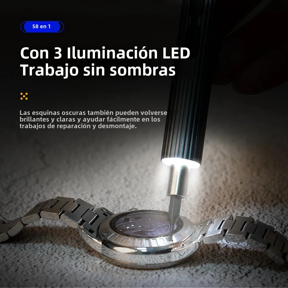 Juego de destornilladores eléctricos 58 en 1, herramientas de precisión, Mini Kit pequeño recargable inalámbrico para reparación de teléfonos móviles Xiaomi Watch - imagen 4